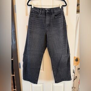 Pistola Eli Barrel Leg Jeans | Black Wash | Size 27